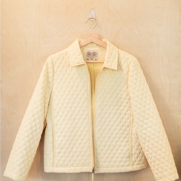 Vintage Cream Quilted Jacket Coat (Made in Canada) - Picture 11 of 11